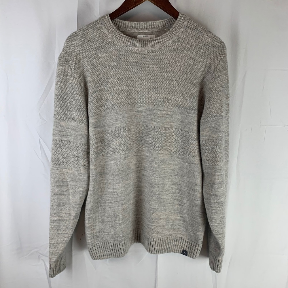 Brax Rick Sweater Mens L Grey Wool‎ Alpaca Blend Textured Crewneck Knit